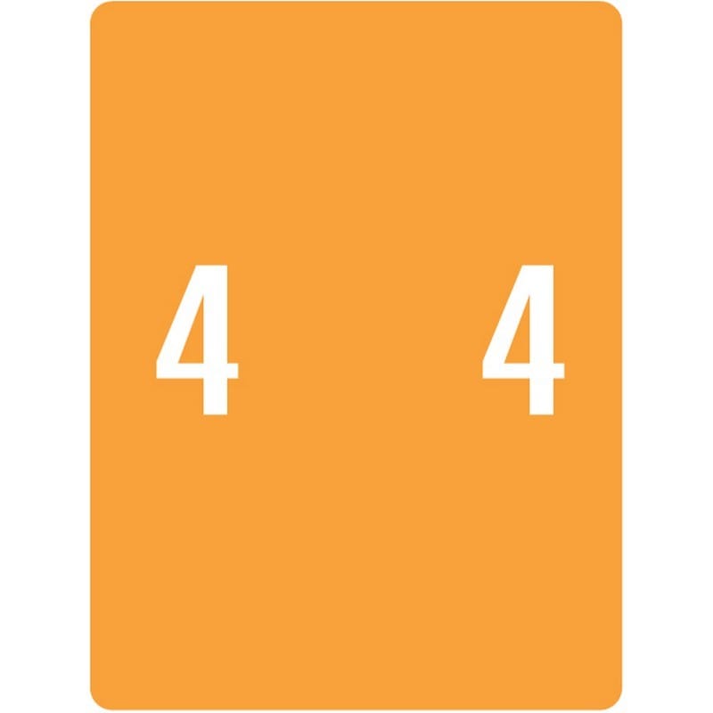 Smead XLCC Compatible "4" Numeric Labels, Laminated Stock, 2" X 1-1/2" Individual Numbers - Roll of 500