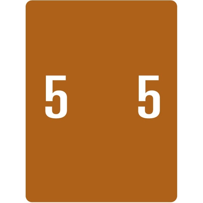 Smead XLCC Compatible "5" Numeric Labels, Laminated Stock, 2" X 1-1/2" Individual Numbers - Roll of 500