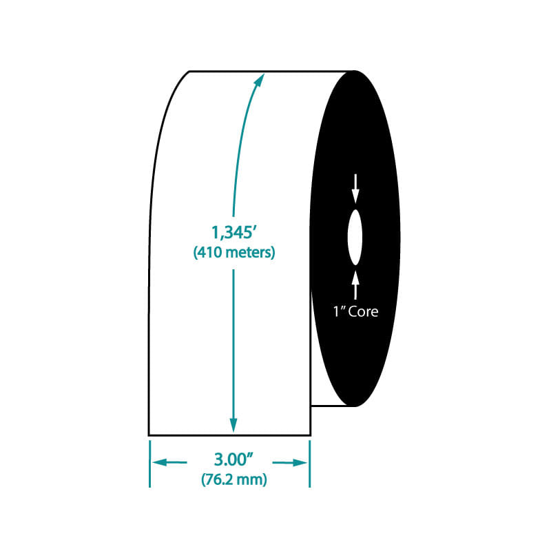 3" x 1345' TDM200 Wax/Resin Barcode Ribbon for Sato Printers (24 Ribbons per Case)