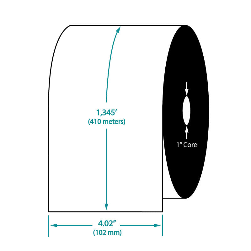 4.02" x 1345' TDR331 Premium Resin Barcode Ribbon for Sato Printers (6 Ribbons per Case)