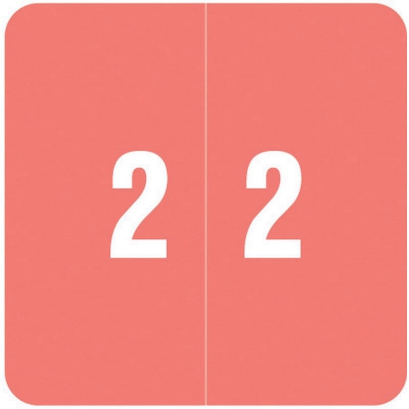 Smead DCC Compatible "2" Numeric Labels, Laminated Stock, 1-1/2" x 1-1/2" Individual Numbers - Roll of 250