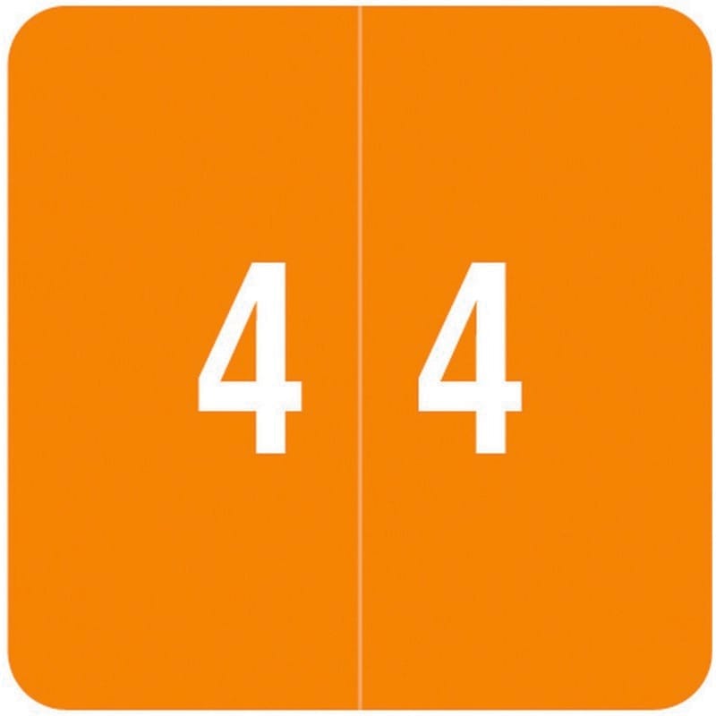 Smead DCC Compatible "4" Numeric Labels, Laminated Stock, 1-1/2" x 1-1/2" Individual Numbers - Roll of 250