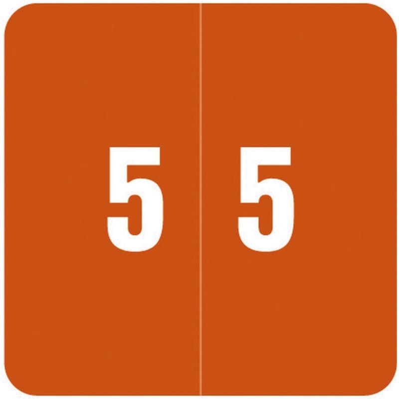 Smead DCC Compatible "5" Numeric Labels, Laminated Stock, 1-1/2" x 1-1/2" Individual Numbers - Roll of 250