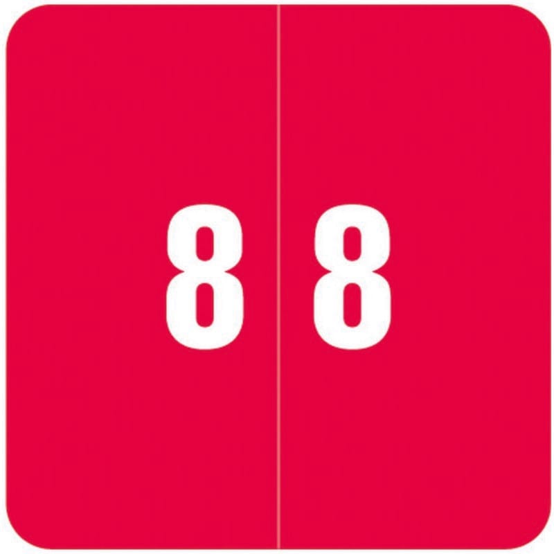 Smead DCC Compatible "8" Numeric Labels, Laminated Stock, 1-1/2" x 1-1/2" Individual Numbers - Roll of 250
