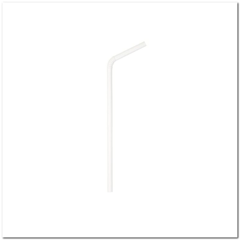 7 3/4" Flex Wrapped Straw, White (400 per Box, 25 Boxes per Case)