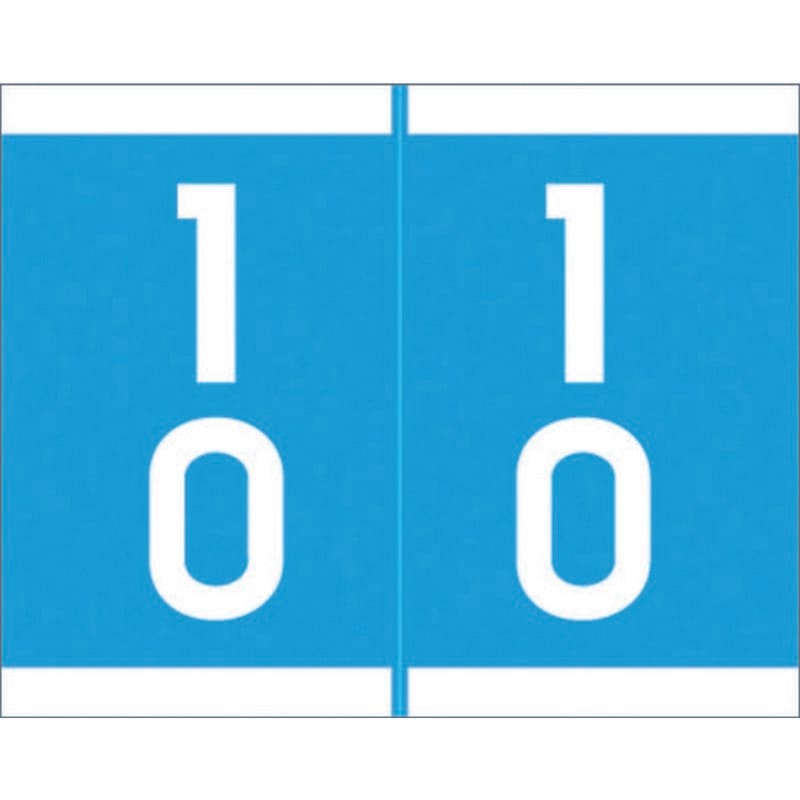 Barkley SFDM Compatible "10" Double Digit Labels, Laminated Stock, 1-3/16" X 1-1/2" Individual Numbers - Roll of 500