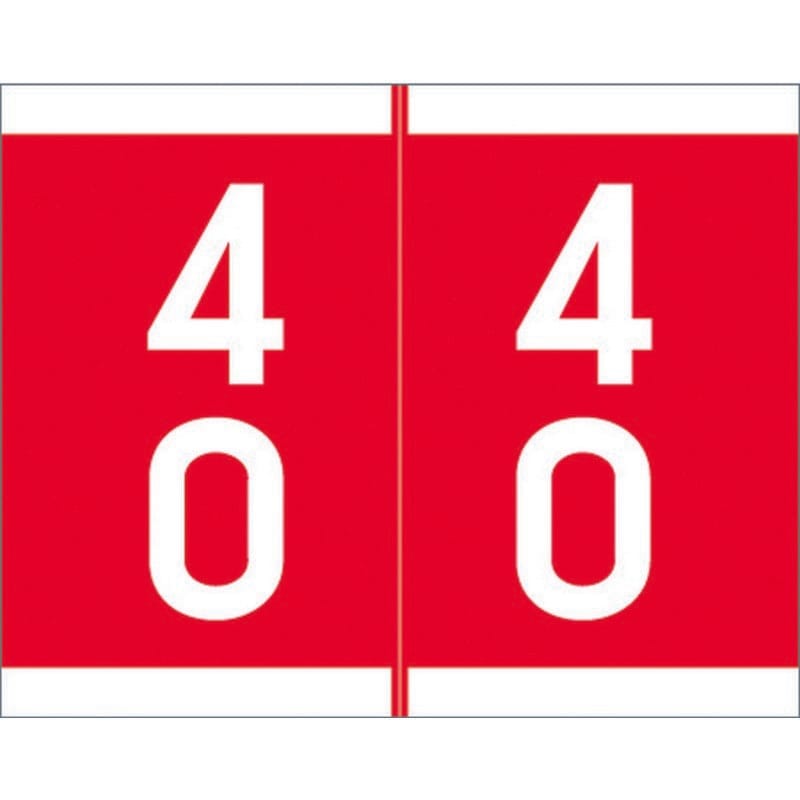 Barkley SFDM Compatible "40" Double Digit Labels, Laminated Stock, 1-3/16" X 1-1/2" Individual Numbers - Roll of 500