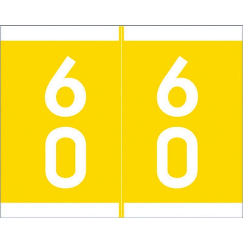 Barkley SFDM Compatible "60" Double Digit Labels, Laminated Stock, 1-3/16" X 1-1/2" Individual Numbers - Roll of 500