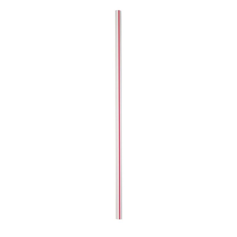 7 3/4" Giant Wrapped Soda Straw, Red/White Stripe (300 per Box, 24 Boxes per Case)
