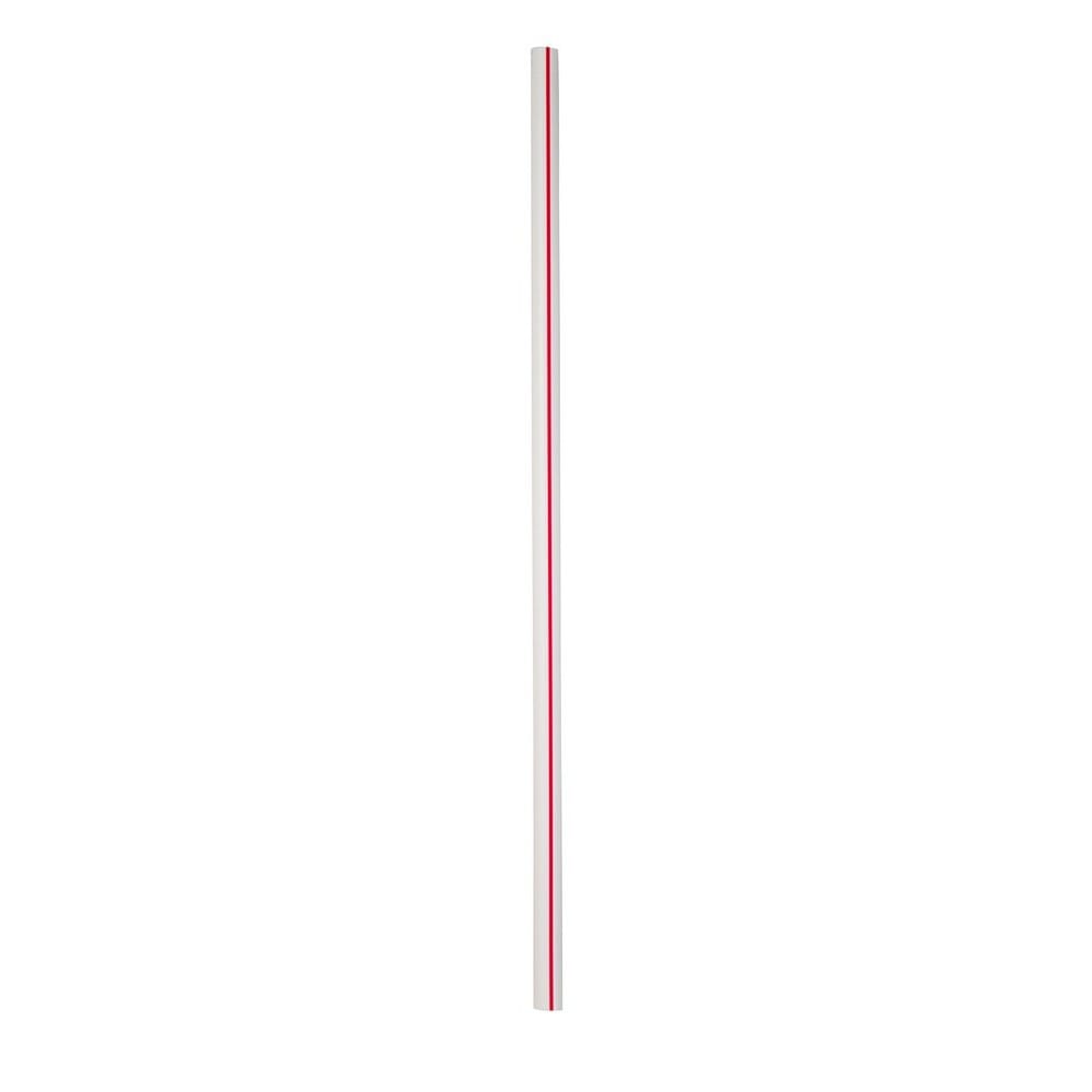 9" Jumbo Wrapped Soda Straw, Red/White 0.5gr (500 per Box, 12 Boxes per Case)