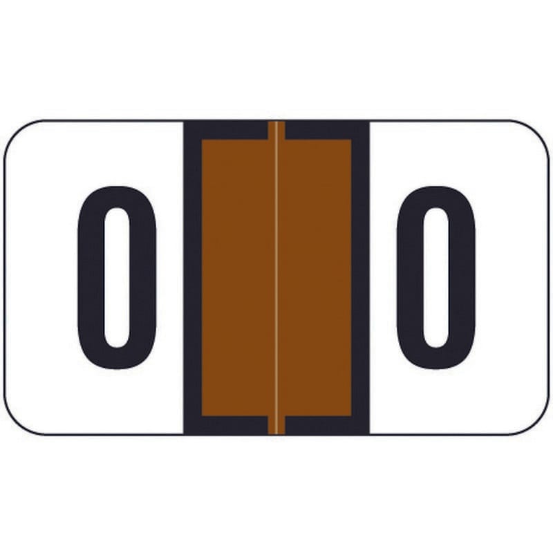 Safeguard SGNM Compatible Numeric "0" Labels, Laminated Stock, 15/16" X 1-5/8" Individual Numbers - Roll of 500