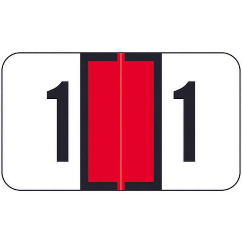 Safeguard SGNM Compatible Numeric "1" Labels, Laminated Stock, 15/16" X 1-5/8" Individual Numbers - Roll of 500