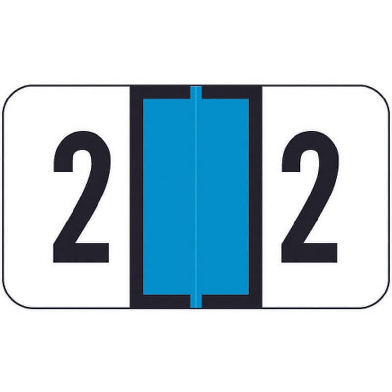 Safeguard SGNM Compatible Numeric "2" Labels, Laminated Stock, 15/16" X 1-5/8" Individual Numbers - Roll of 500