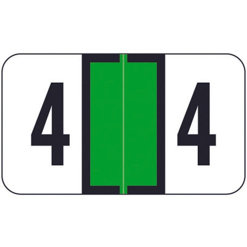 Safeguard SGNM Compatible Numeric "4" Labels, Laminated Stock, 15/16" X 1-5/8" Individual Numbers - Roll of 500