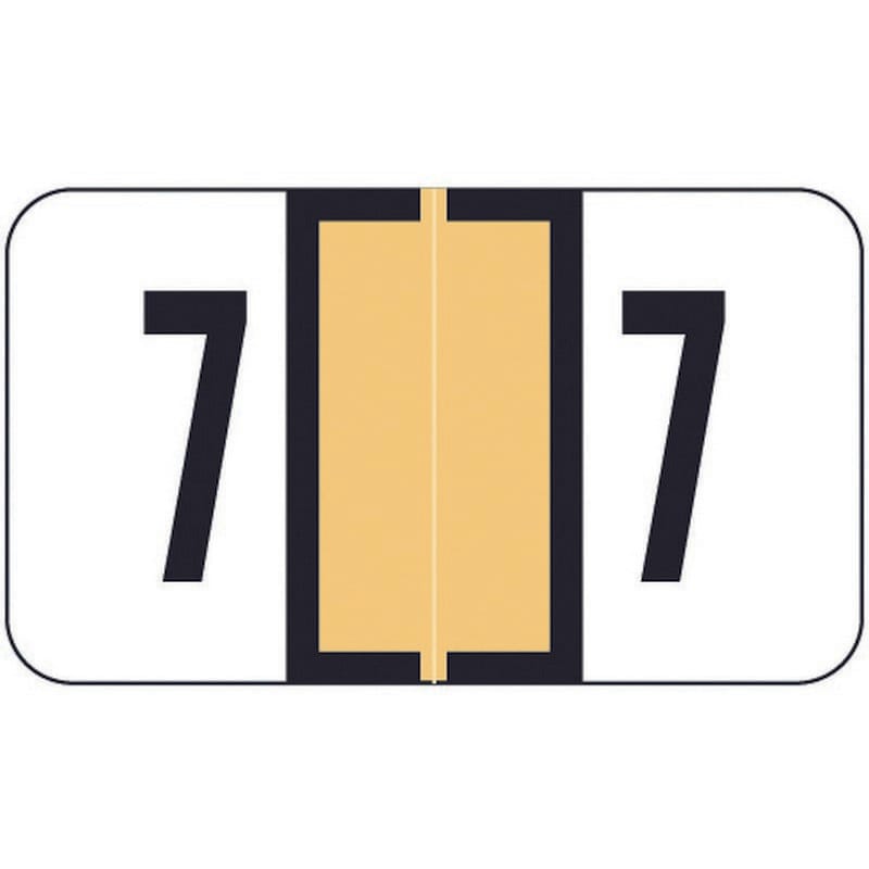 Safeguard SGNM Compatible Numeric "7" Labels, Laminated Stock, 15/16" X 1-5/8" Individual Numbers - Roll of 500
