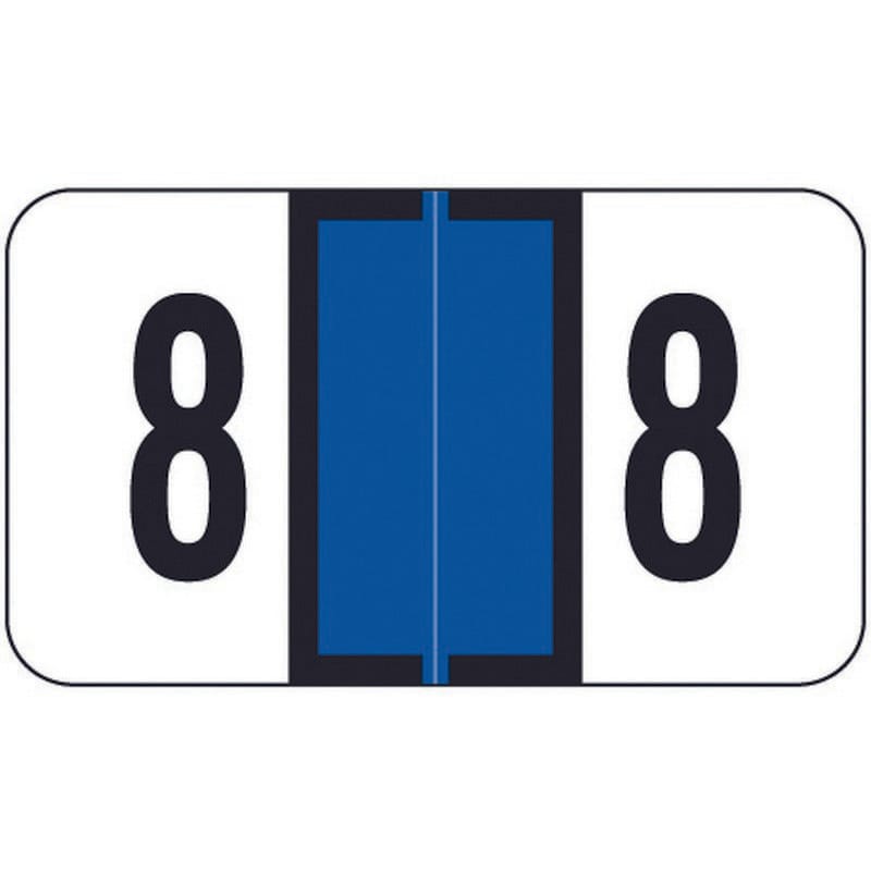 Safeguard SGNM Compatible Numeric "8" Labels, Laminated Stock, 15/16" X 1-5/8" Individual Numbers - Roll of 500