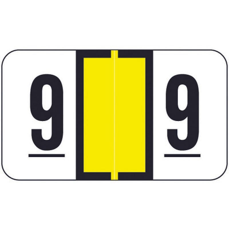 Safeguard SGNM Compatible Numeric "9" Labels, Laminated Stock, 15/16" X 1-5/8" Individual Numbers - Roll of 500