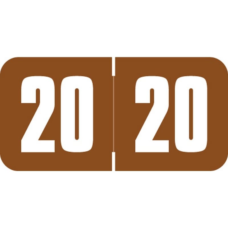 Safeguard Compatible "20" Yearband Labels, Laminated Stock 1-1/2" x 3/4" - 500 per Roll