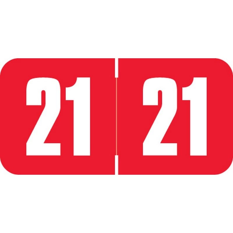 Safeguard Compatible "21" Yearband Labels, Laminated Stock 1-1/2" x 3/4" - 500 per Roll