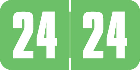 Safeguard Compatible "24" Yearband Labels, Laminated Stock 1-1/2" x 3/4" - 500 per Roll