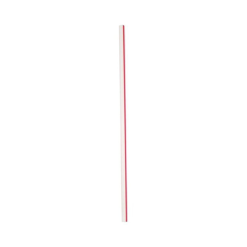 7 3/4" Jumbo Unwrapped Soda Straw, Red/White Stripe (250 per Box, 50 Boxes per Case)