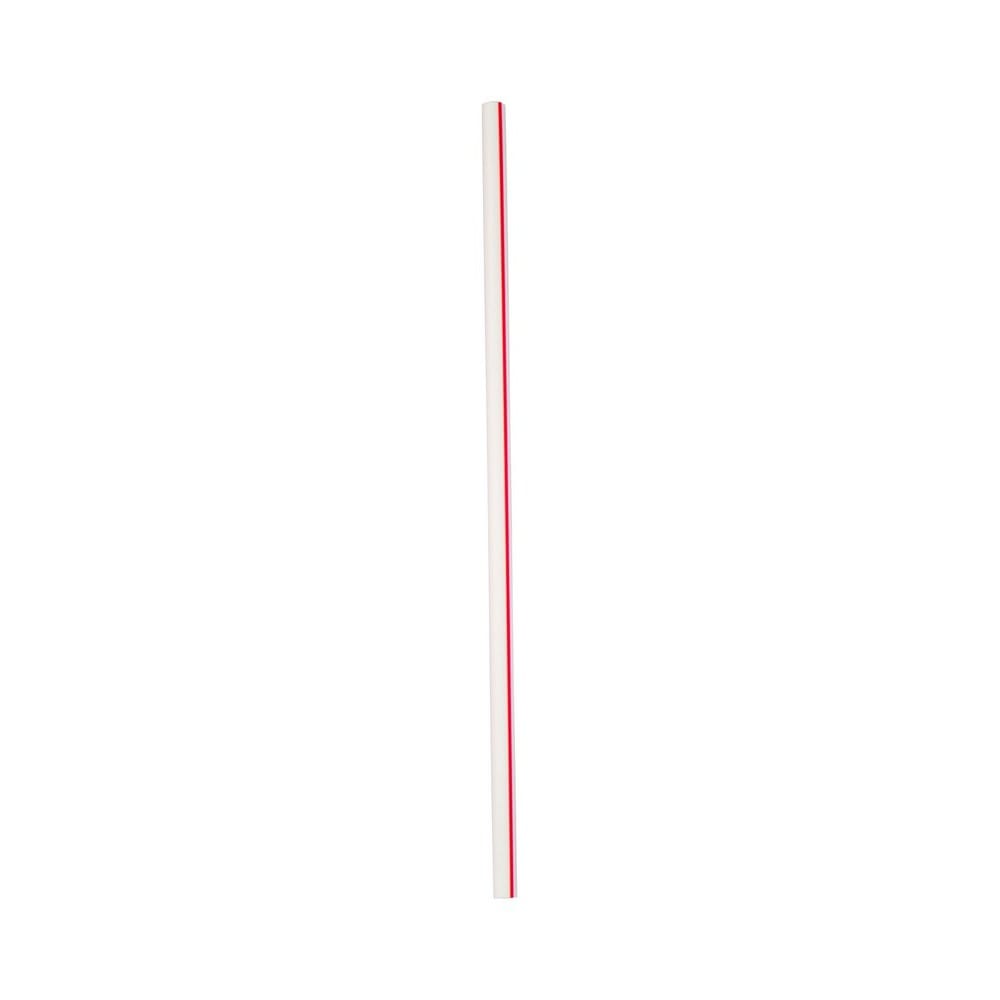 7 3/4" Jumbo Unwrapped Soda Straw, Red/White Stripe (250 per Box, 50 Boxes per Case)