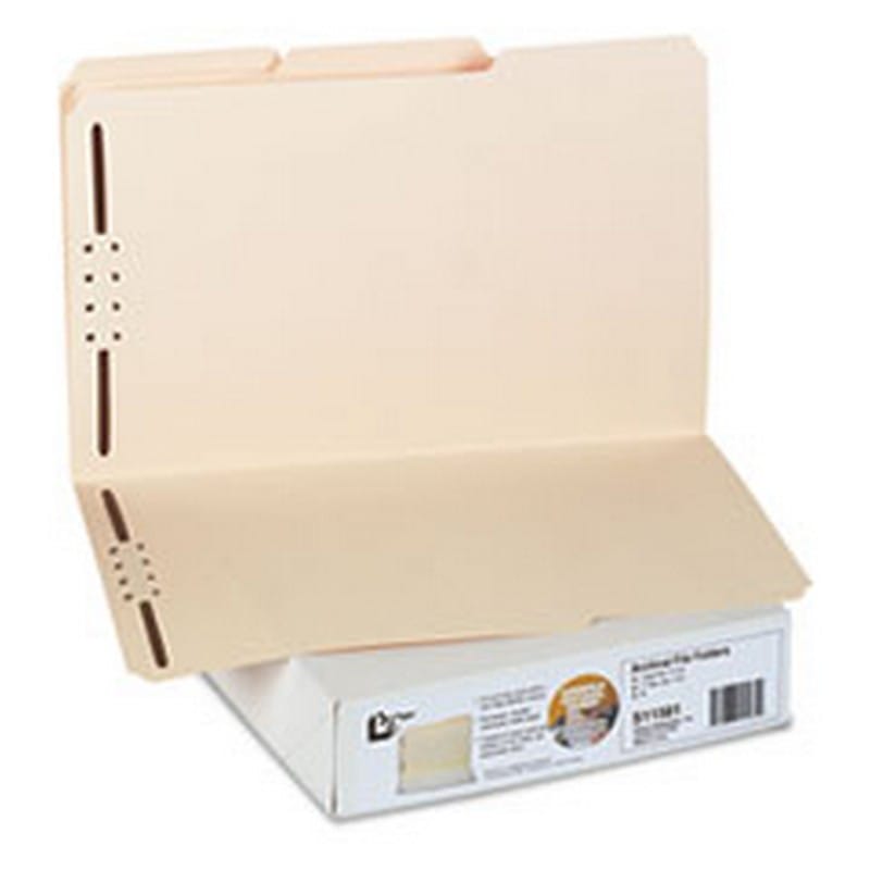 SJ Paper 1/3 Cut Top Tab 11pt Legal Manila Archival 2 Fastener Folders