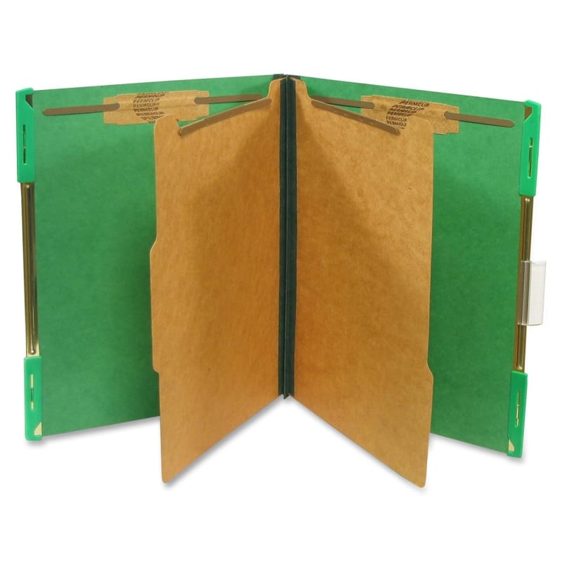 SJ Paper Hanging Classification Folder, 2" Fasteners, Letter, Emerald Green, 10/Box