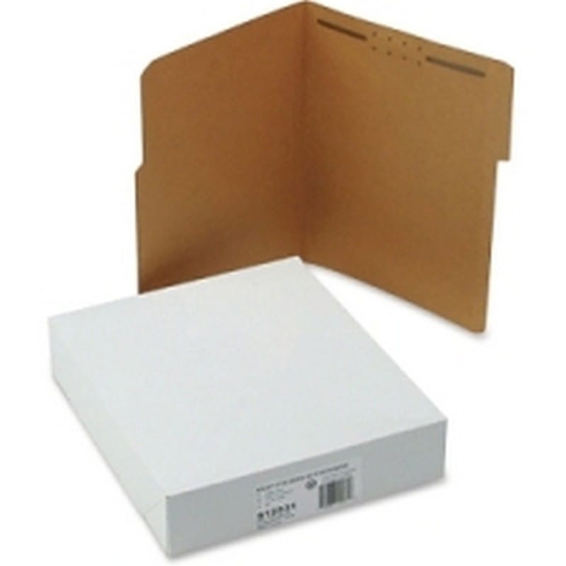 SJ Paper Reinforced Kraft folders, 1 Fastener, 1/3 Cut, top Tab, Letter, Brown 50/Box