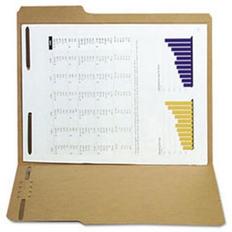SJ Paper Reinforced Kraft Folder, Two Fasteners, 1/3 Cut Top Tab, Letter, Brown, 50/Box