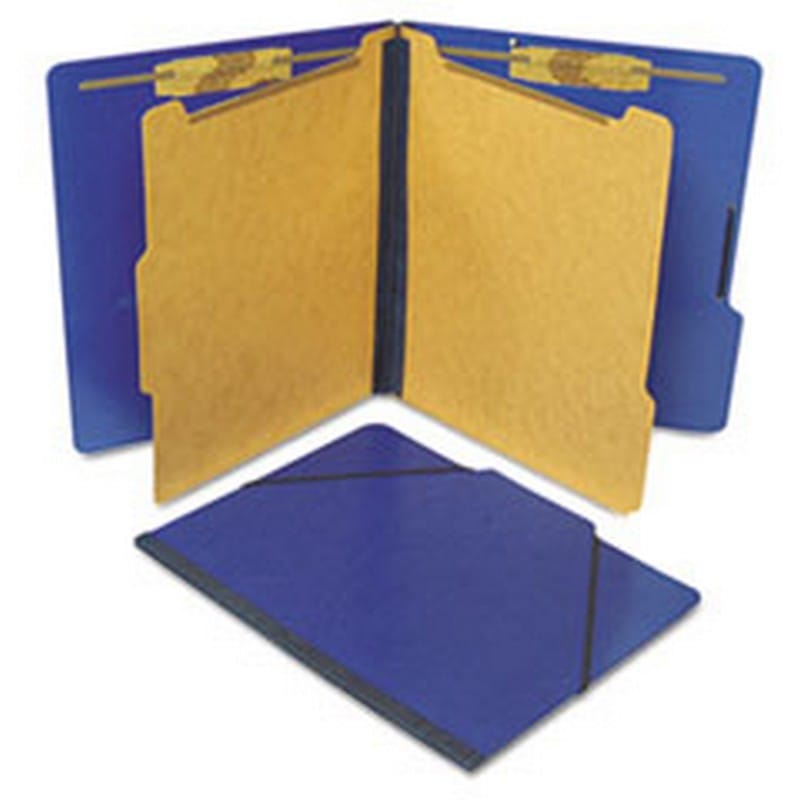 SJ Paper Classification Folios with Fastener, Letter, Six Section, Pacific Blue, 10/Box