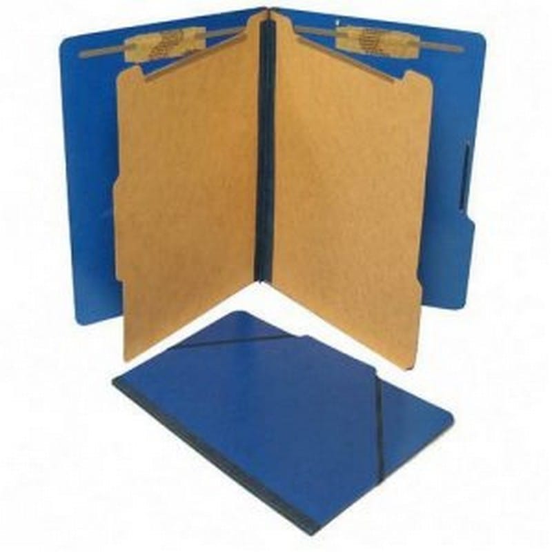 SJ Paper Classification Folios with Fastener, Legal, Six Section, Pacific Blue, 10/Box