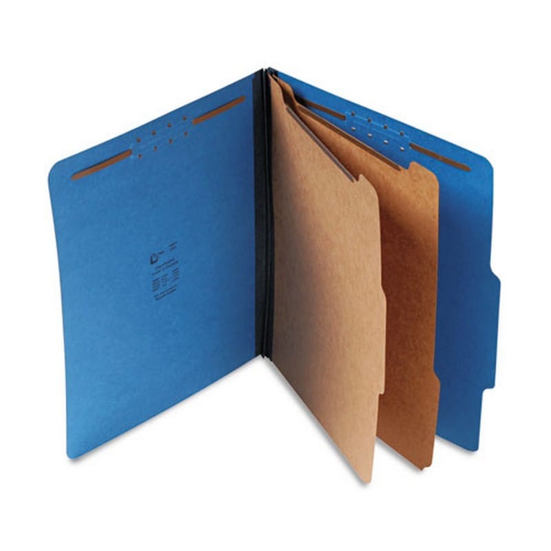 SJ Paper Expanding Classification Folder, Letter, 6-Section, Blue, 15/Box