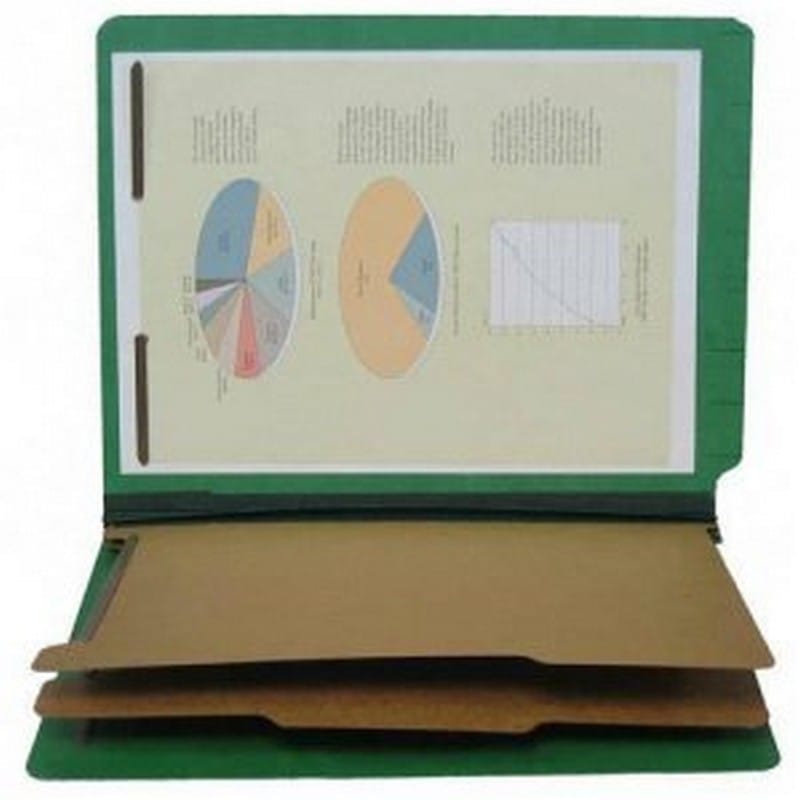 SJ Paper 6-part 2-1/4" Expansion Classification Folders, Letter, Emerald Green, 15/Box