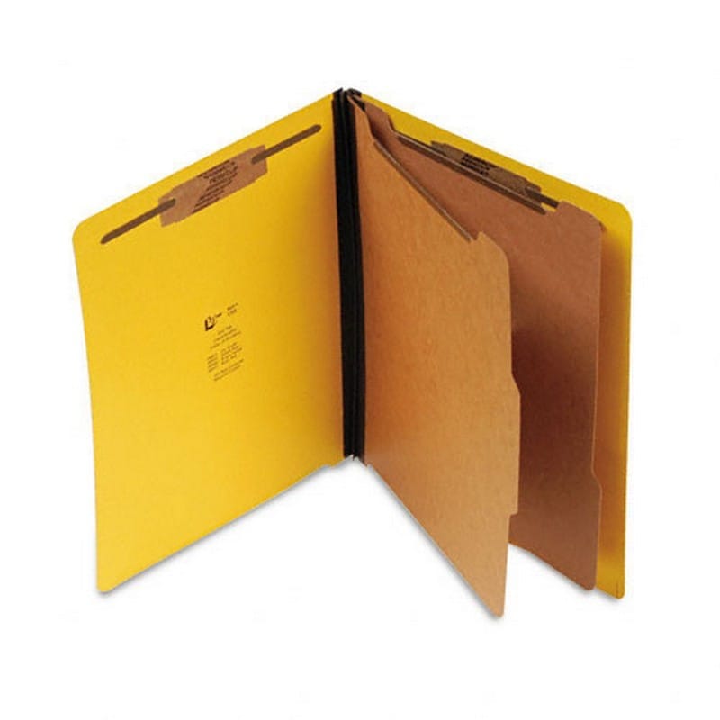 SJ Paper 6-part 2-1/4" Expansion Classification Folders, Letter, Bright Yellow, Box of 15