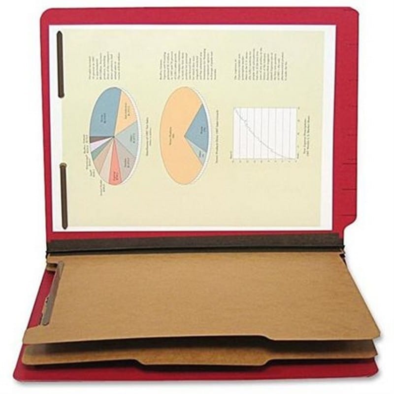 SJ Paper 6-part 2-1/4" Expansion Classification Folders, Letter, Ruby Red, 15/Box