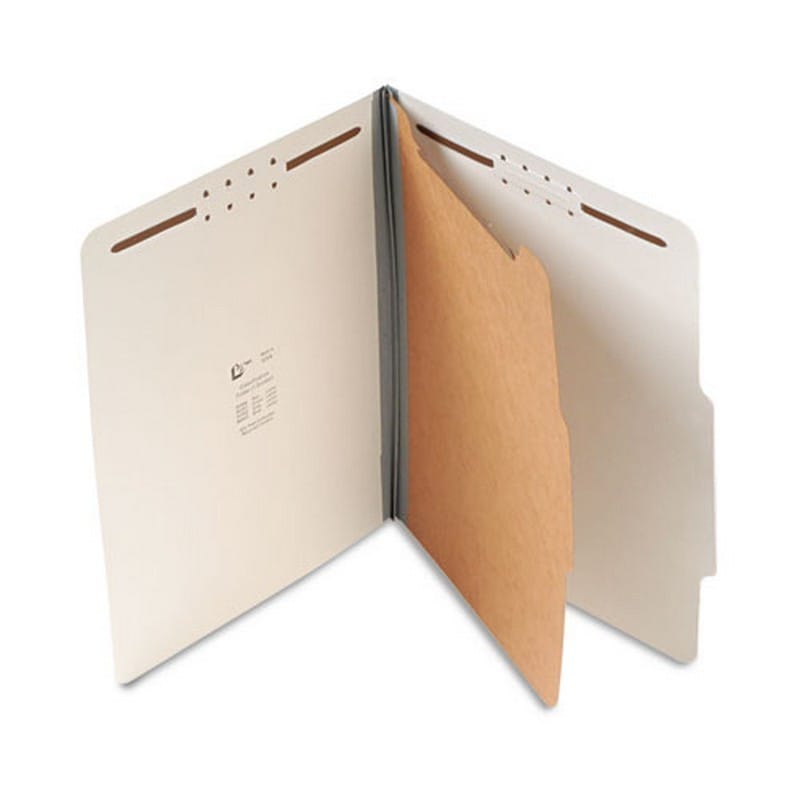 SJ Paper Classification Folder, Top Tab 2/5 Cut, Gray, 20/Box