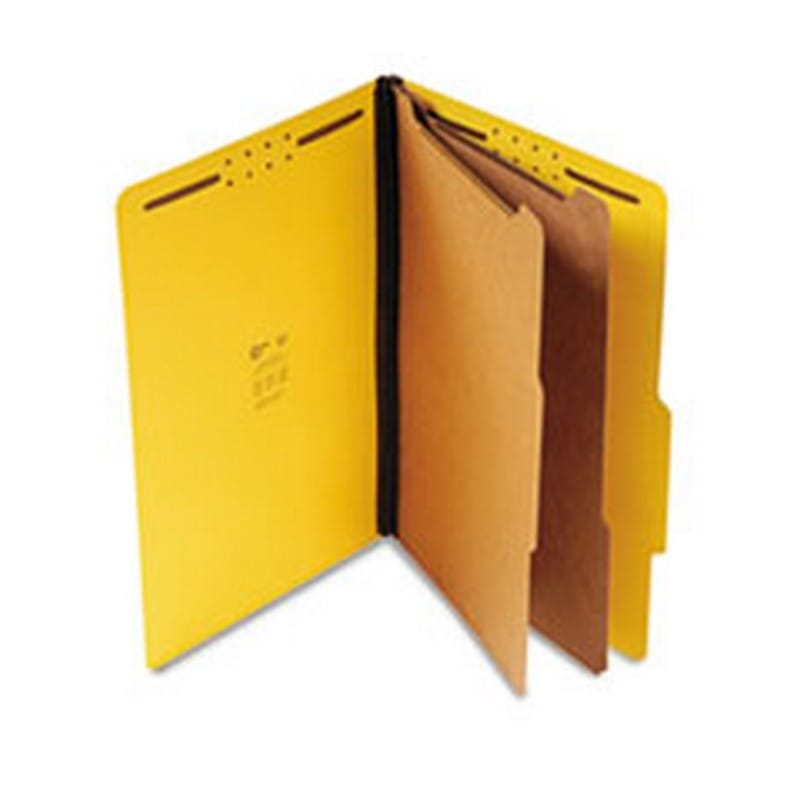 SJ Paper Expanding Classification Folder, Legal, Six-Section, Bright Yellow, 15/Box