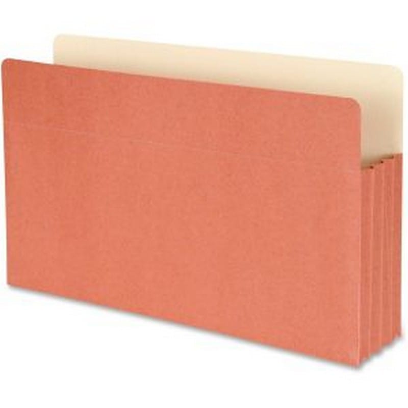 SJ Paper Economy File Pocket, 3-1/2" Expansion, Legal, Redrope, 25/Box