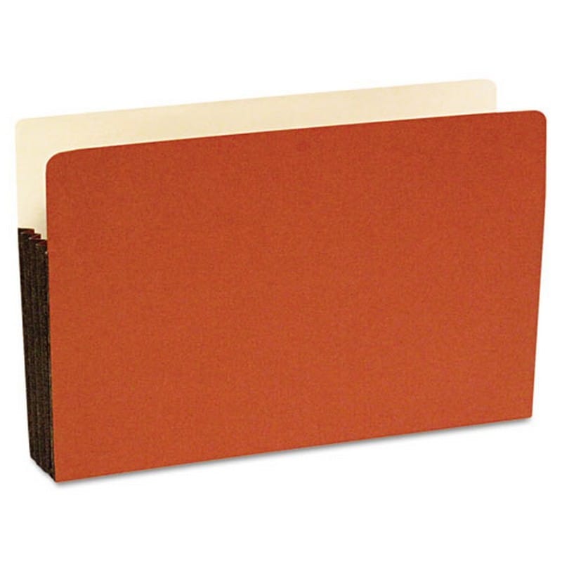 SJ Paper Standard File Pocket, 5-1/4" Expansion, Legal, Red, 10/Box