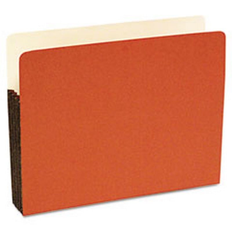 SJ Paper Durable File Pocket, 3-1/2" Expansion, Letter, Red, 25/Box