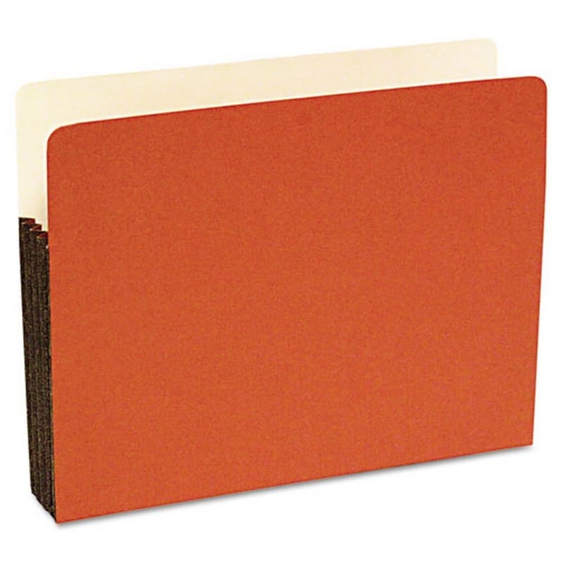 SJ Paper Durable File Pocket, 5-1/4" Expansion, Letter, Red, 25/Box
