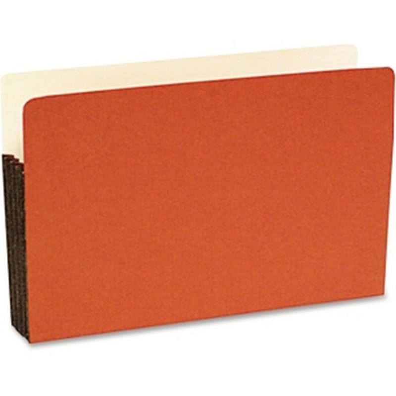 SJ Paper Durable File Pocket, 3-1/2" Expansion, Legal, Red, 25/Box