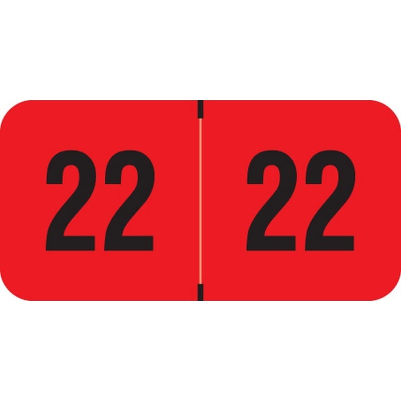 Smead Compatible "22" Yearband Labels, Laminated Stock 1-1/2" x 3/4" - 500 per Roll