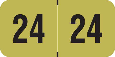Smead Compatible "24" Yearband Labels, Laminated Stock 1-1/2" x 3/4" - 500 per Roll