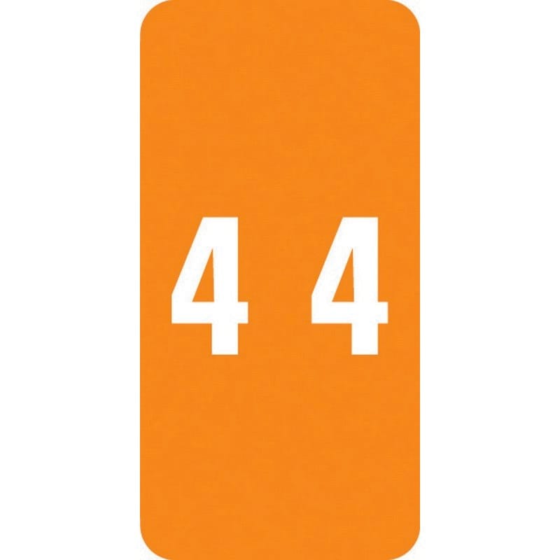 Smead Compatible Numeric "4" Labels, Matte Stock, 2" X 1" Individual Numbers - Roll of 250