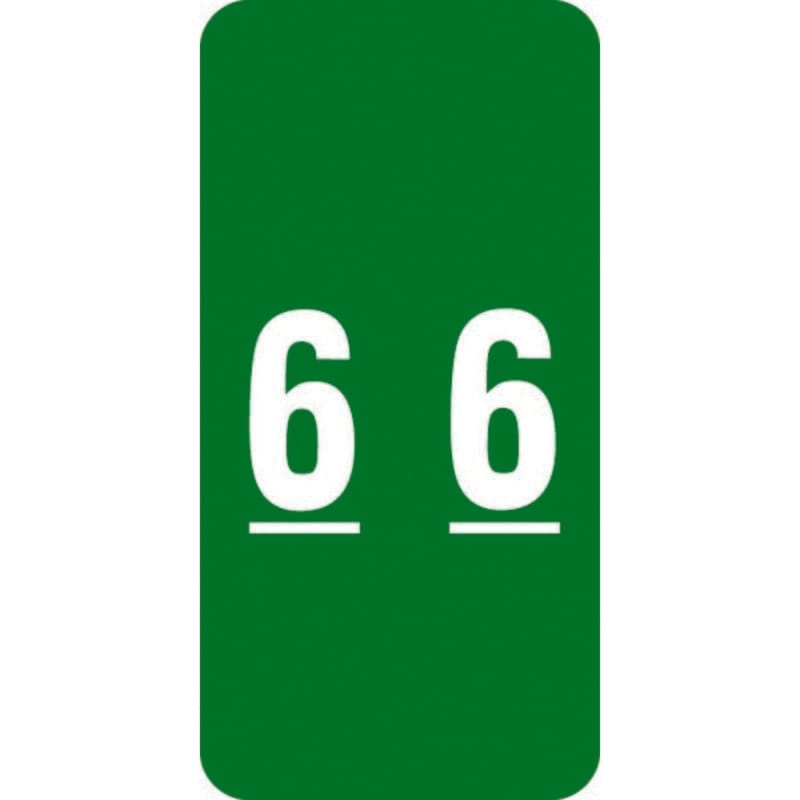 Smead Compatible Numeric "6" Labels, Matte Stock, 2" X 1" Individual Numbers - Roll of 250