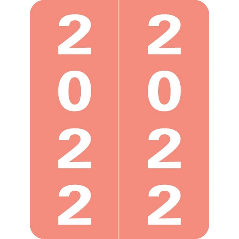 Smead Compatible "2022" Yearband Labels, Laminated Stock 1-1/2" x 2" - 500 per Roll