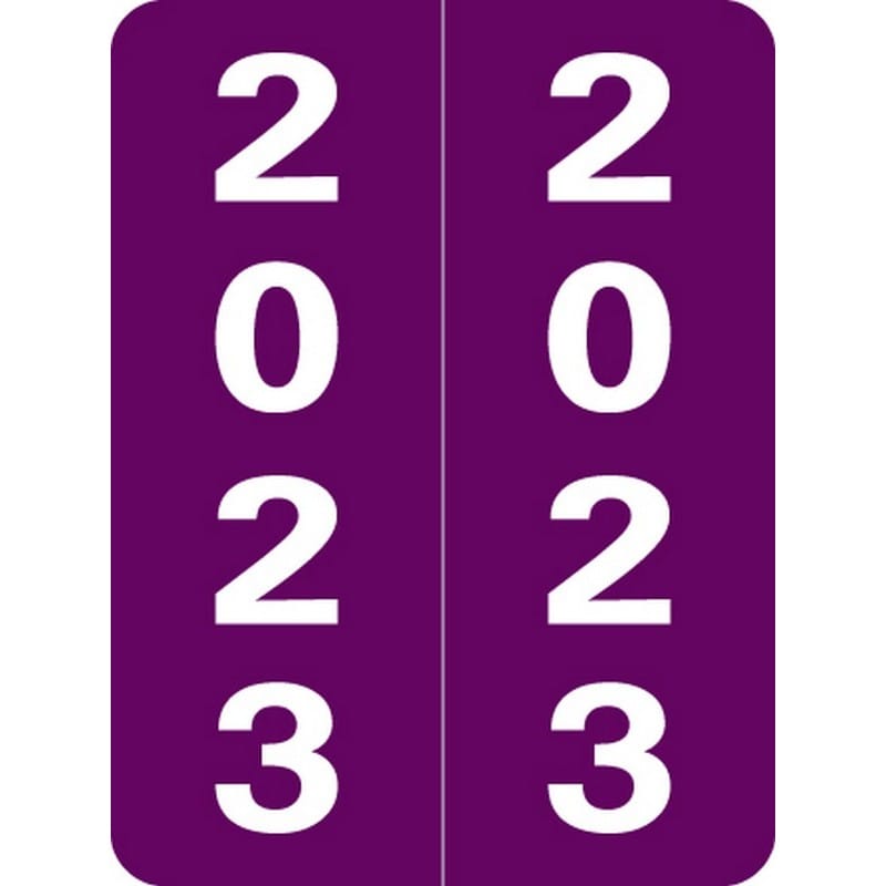 Smead Compatible "2023" Yearband Labels, Laminated Stock 1-1/2" x 2" - 500 per Roll