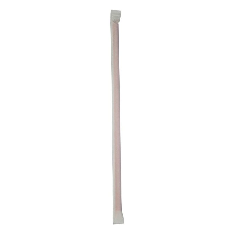 5 3/4" Wrapped Milk Straw, Red (500 per Box, 24 Boxes per Case)
